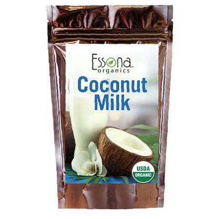 USDA Organic Certified Organic Coconut Milk Powder 100 % Pure Concentrated Powder, Raw, Vegan - From Essona Organics - Now 33 % Larger Size - 240 grams in a convenient, resealable (The Best Organic Coconut Milk)