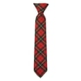 thumbnail image 3 of Jacob Alexander Young Boys' Royal Tartans Plaid Wallace 11 inch Pre-Tied Clip-On Neck Tie - Red, 3 of 7