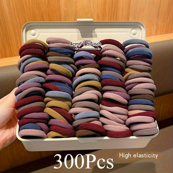 300PCS Hair Ties, High Elasticity Seamless Hair Bands, Durable Stretchy Ponytail Holders