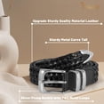 thumbnail image 4 of XIATIAN Men's Braided Leather Belt, Braided Woven Belt for Men Casual Jeans with Solid Strap Single Prong Buckle, 4 of 7