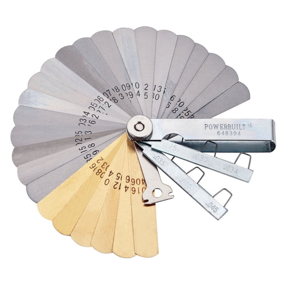 Powerbuilt 25 Blade Tune Up Feeler Spark Plug Gap Gauge - 648394