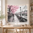thumbnail image 5 of Rainy Gray Riverside City with Pink Blossoms and Couple Under Umbrella, Romantic Watercolor for Couples, Street Art Wall Decor, Anniversary Gift, Tapestry Wall Hanging for Bedroom and Living Room, 5 of 7