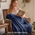 thumbnail image 6 of U by Bedsure Pageant Blue Fleece Throw-XL Blanket for Couch - Super Soft Cozy Blankets for Women, Girls, 50x70 inches, 6 of 8