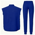 thumbnail image 3 of WULMLEO Womens Scrubs Outfits 2 Piece Crew Neck Medical Scrub Sets Stretch Sleeveless Trendy Nurse Uniform Tank Tops and Pants Soft Comfortable Working Petite Nursing Workwear Royal Blue S, 3 of 4