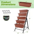 thumbnail image 4 of VIBESPARK 4Ft Planter Box 5-Tiers Vertical Raised Garden Bed with Drain for Patio Vegetables, Flowers Herb, 26" x 22.75" x 44.75", 4 of 10