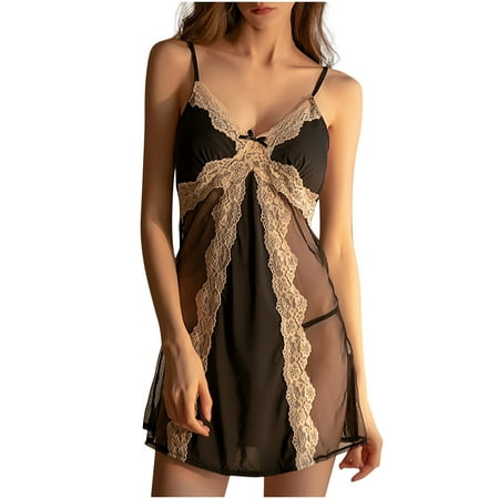 

CALAFEBILA Merry Christmas Ladies Sexy Lingerie Sexy Tight-fitting Stretch Net Pajamas One-shoulder Strap See-through Tights