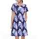 thumbnail image 1 of Fotbe blue starry sky Skull flower Vestido Largo de Moda para Mujer, Vestido Tipo Camiseta con Manga Corta y Estilo Casual a Rayas y Bloques de Color, 1 of 6