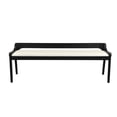 thumbnail image 3 of Rasmus Cream Faux Leather Wood Dining Bench - Black Finish, 3 of 7
