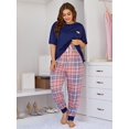 thumbnail image 3 of Lochas Pajamas Set for Women Sleepwear Plus Size Nightwear Loungewear Homewear 2PCS Pyjama Pjs,Plaid, 3 of 6