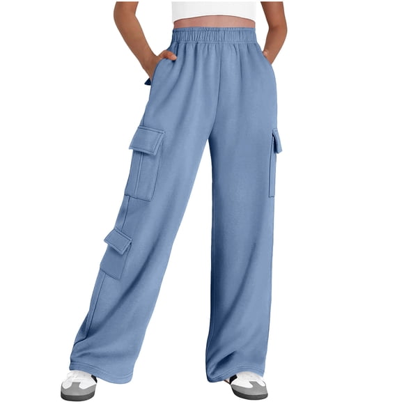 aidice Wide Leg Sweatpants for Women High Elastic Waisted Pant Loose Casual Workout Athletic Trousers with Multi Pocket
