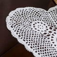 thumbnail image 2 of 14" White Heart Cotton Hand Crocheted Lace Doilies, Set of 4, 2 of 3