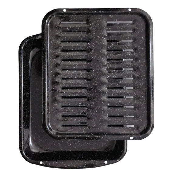 Broiler Pan for Oven Nonstick 16” x 13” Porcelain Nonstick Coated - Broiling Pan for Oven Withstands Heat up to 550Â&a