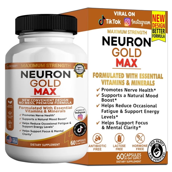 GreenVify Neuron Gold Max – Daily Brain & Cognitive Wellness Support Supplement