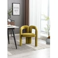 thumbnail image 2 of Dining Chairs Set of 2, Modern Velvet Upholstered Barrel Side Chairs Leisure Armchair, Comfy Reading Chairs with Open-Back and Metal Frame for Living Room, Dining Room, Bedroom, Olive, 2 of 7