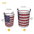 thumbnail image 3 of Balery America Flag Glitter Cesta de ropa redonda con asas, impermeable, independiente, para ropa, juguetes, dormitorio y familia-Small, 3 of 6