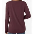 thumbnail image 5 of WMTBSRSW Womens Casual Basic Tops Solid V Neck Blouse Fall Long Sleeve Shirts Lightweight Dressy Work T Shirts Purple Large, 5 of 6