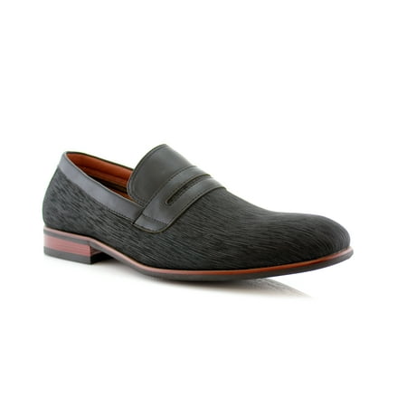 Ferro Aldo Oso MFA19538 Men's Black Color Slip-on Design Leather Lining Loafers For Everyday