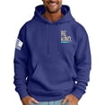 thumbnail image 3 of Men's Oversized Print Hooded Sweatshirt, BE KIND EVERYONE YOU MEET IS FIGHTING A BATTLE YOU KNOW NOTHING ABOUT Flag Letter Graphic Long Sleeve Loose Fit Hoodie,Royal Blue,L, 3 of 6