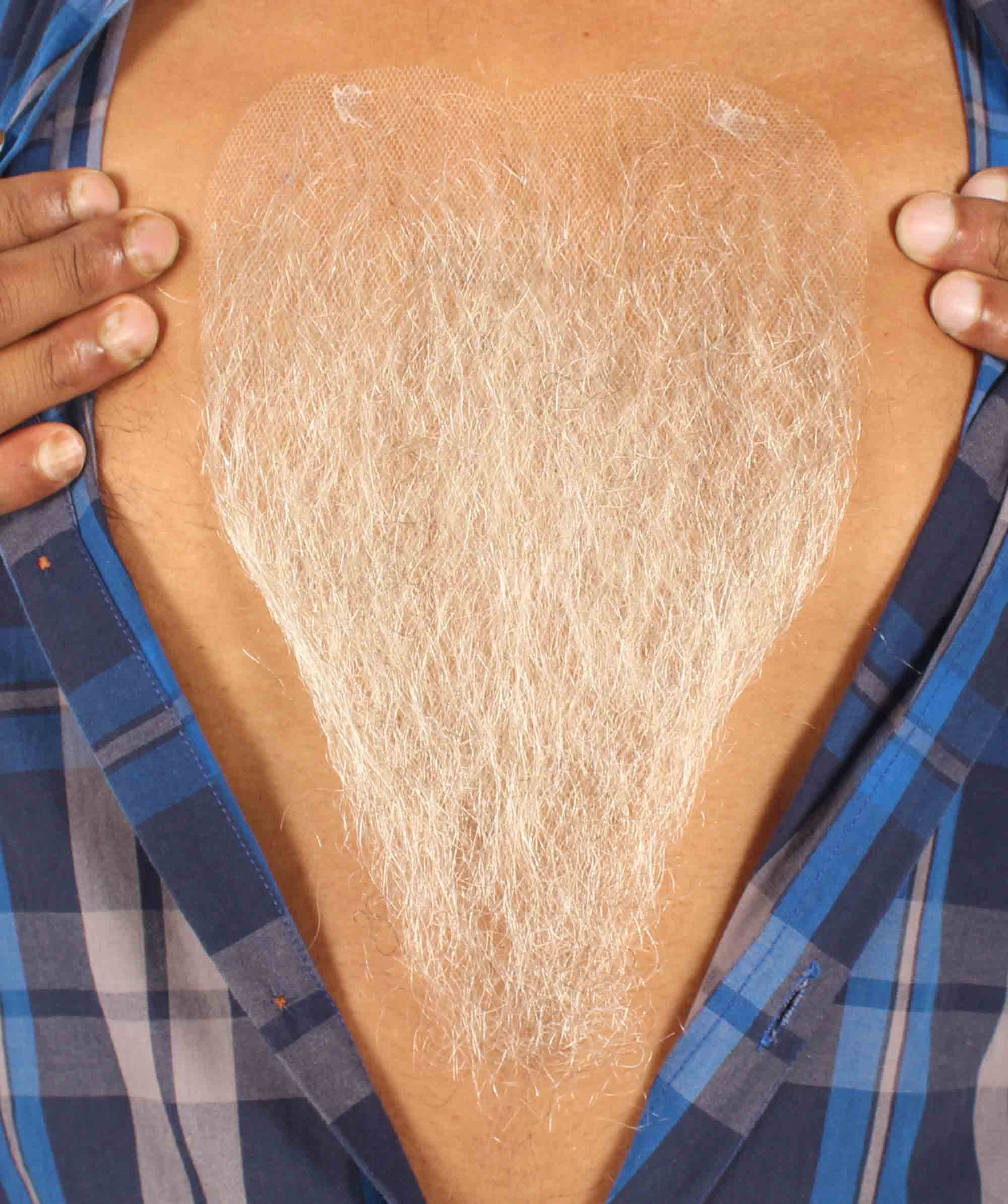 HPO Adult Men's Chest Hair Human Hair Multiple Color Options