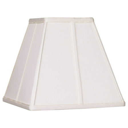 Ivory Classic Small Square Lamp Shade 5.25" Top x 10" Bottom x 9" High x 9" Slant (Spider) Replacement with Harp and Finial - DyGTyX