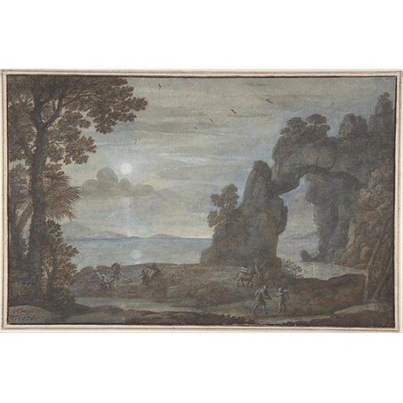 Public Domain Images MET336486 Coast View with Perseus & The Origin of Coral Poster Print by Claude Lorrain, Claude Gell E, French Chamagne 160.8 1682 Rome, 18 x 24