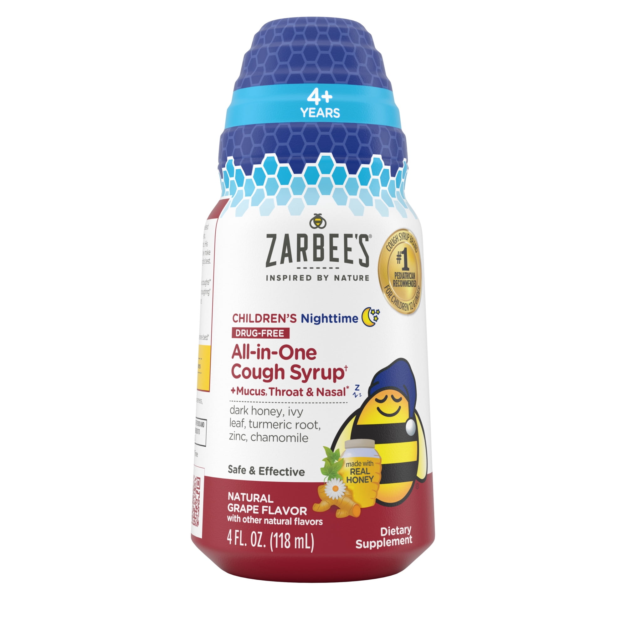 Zarbee's Kid's All-in-One Night Cough + Mucus, Throat, Nasal, 4 fl. oz