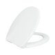 thumbnail image 1 of Asiento de inodoro alargado de ajuste cómodo con cierre lento, bisagras de liberación rápida y parachoques antideslizantes (blanco), 1 of 8