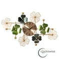 thumbnail image 1 of Big Leaf Art Wall Clock, Decorative Unique Metal 33.50” Oversize Timepiece – Mounted vertical or horizontal–for Traditional, Minimalist, and Modern Use – Hanging Supplies Included, Unique Home Decor, 1 of 1