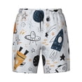 thumbnail image 4 of Lsque Mens Swim Trunks Cartoon Planets Pattern - Bathing Suit Compression Liner - Beach Swim Shorts Swimwear - (S-3XL) - Stretch Quick Dry -XX-Large, 4 of 9