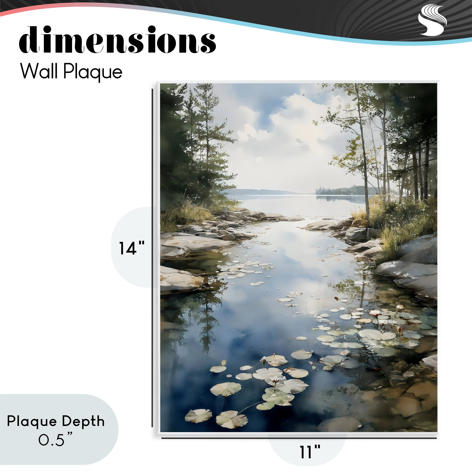 Stupell Industries Lilypad Inlet Reflection Wall Plaque Art, design by Franklyn Gregory