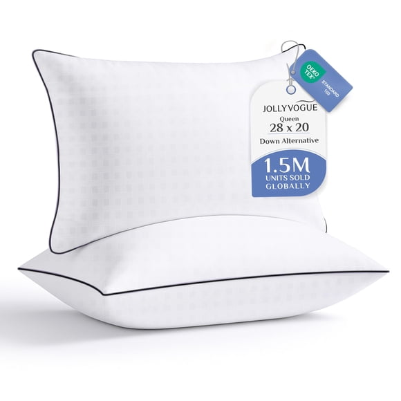 Almohadas JOLLYVOGUE tamaño Queen, set de 2, alternativa al plumón