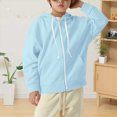 thumbnail image 2 of Staki Kids Heavyweight Zip Up Hoodie Jacket Premium Kangaroo Pocket Long Sleeve Durable Everyday Sweater 3-12Y(Sky Blue,4-5 Years), 2 of 5
