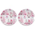 thumbnail image 3 of FREEAMG Car Coasters 2 Pcs Christmas Gnomes Pink Trees Ceramic Drink Coaster Absorbent Ceramic Car Cup Coasters Universal Vehicle Non-Slip Car Cup Holder Coaster, 3 of 6
