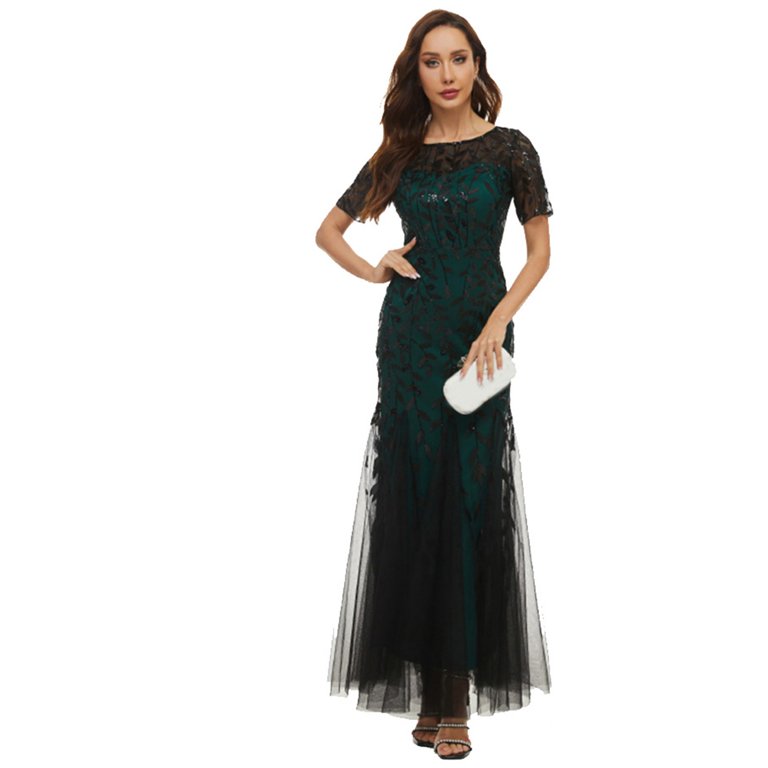 green emerald velvet dress A-Line Long Prom Dress Satin Side Slit Teal Green Formal Dress with Po –  MyChicDress main image 0