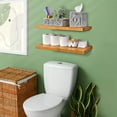 thumbnail image 4 of Sorbus Wood Floating Shelves for Wall - 24” Solid Wood Wall Shelves for Bathroom Decor, Books, Bedroom & Living Room - Set of 2 Wall Mounted Kitchen Shelves - Durable 100% Premium Solid Pine, 4 of 7