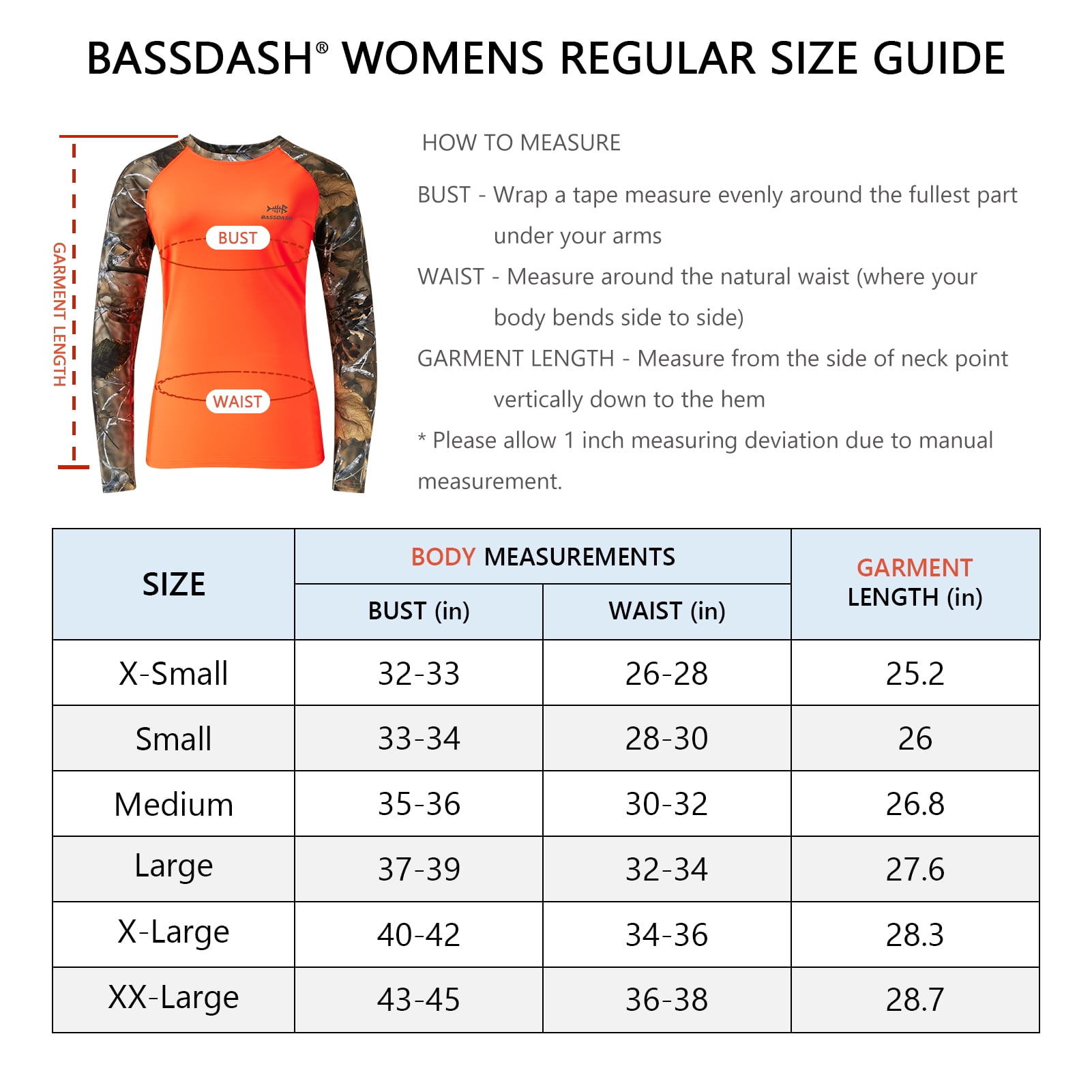 BASSDASH Women’s Camo Hunting Shirt Long Sleeve UPF 50+ Sun Protection Performance Tee fishing Hiking