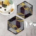 thumbnail image 6 of Efavormart 25 Pack | 8.5" Black Dessert Salad Paper Plates, Hexagon Disposable Plate With Gold Foil Marble Design - 400 GSM for Wedding Receptions, Banquets, and Catered Events, 6 of 11