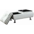 thumbnail image 3 of Coaster Dilleston Faux Leather Tufted Storage Ottoman in White, 3 of 5