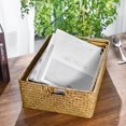 thumbnail image 4 of Handmade Seaweed Storage Basket Woven Storage Box with Handle for Home Kitchen Office, 4 of 6