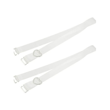 Unique Bargains Hook End Adjustable 1.5cm Wide Clear Bra Shoulder Straps 2 Pcs