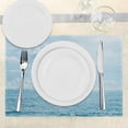 thumbnail image 3 of Ambesonne Nautical Place Mats Set of 4, Calm Sea Paradise, Standard Size, Pale Blue, 3 of 6