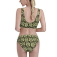 thumbnail image 3 of Picia Green Snake Women's High Waisted Bikini Scoop Neck Swimsuit Two Pieces Bathing Suit-Medium, 3 of 8