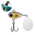 thumbnail image 5 of LShunze 10.5G/30MM Tail Spinner Hard Metal Lures VIB Fishing Baits Jigging Spoons with Treble Hook Kit Sinking Blade Bait for Bass Trout Freshwater, 5 of 7
