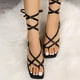 thumbnail image 5 of Sandalias de verano para mujer, chanclas de tacón grueso con cabeza cuadrada, zapatos informales con correa para la playa para mujer Wmkox8yii  nm11297, 5 of 9