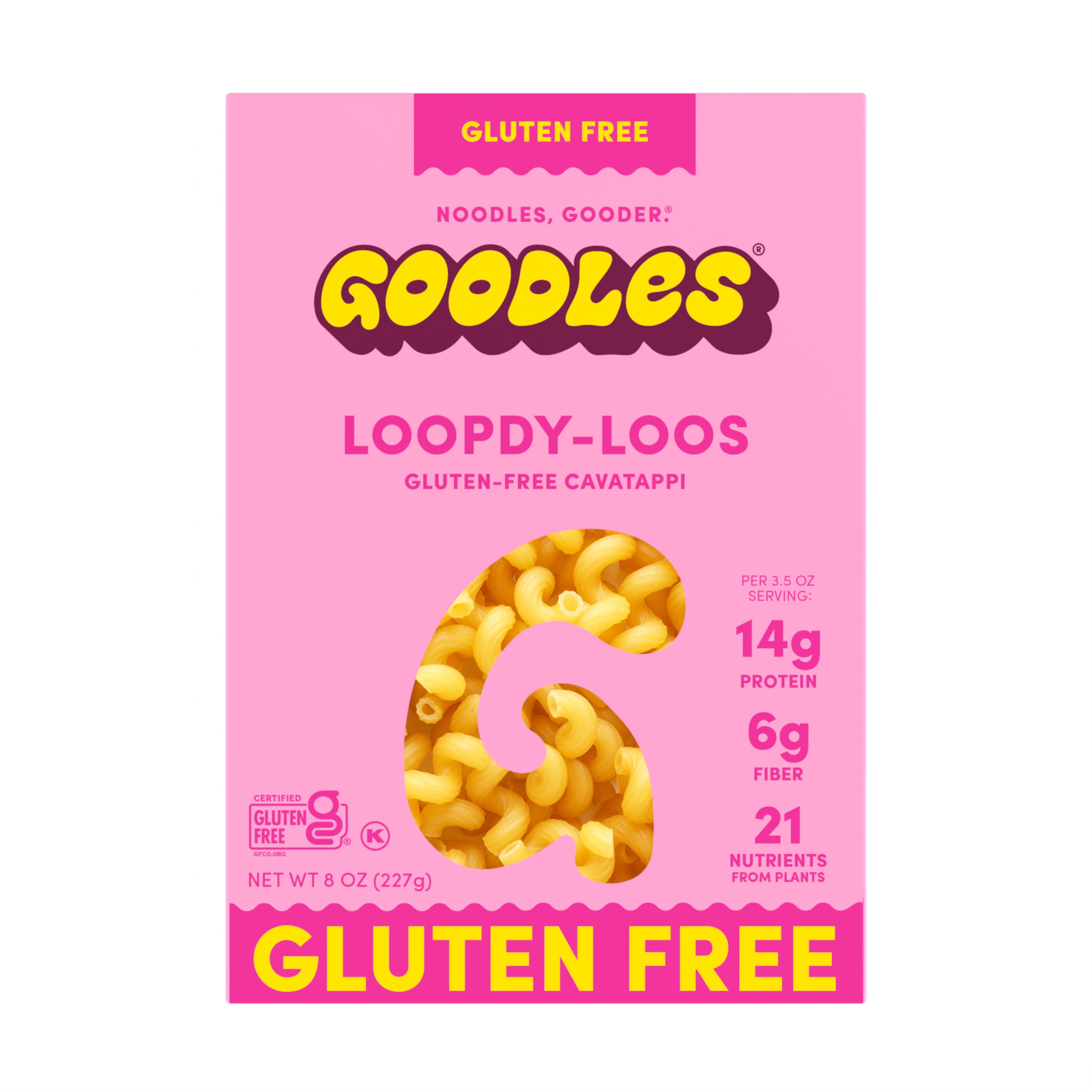 (12 pack) Goodles Protein-Packed Gluten-Free Loopdy-Loos Dry Pasta 8 oz
