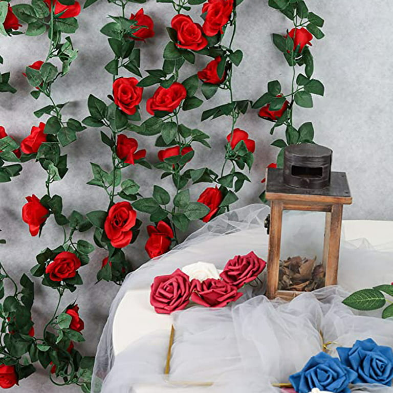 Artificial Vines With Flowers Vine Cloth 2.2m Rose Ivy Flower
