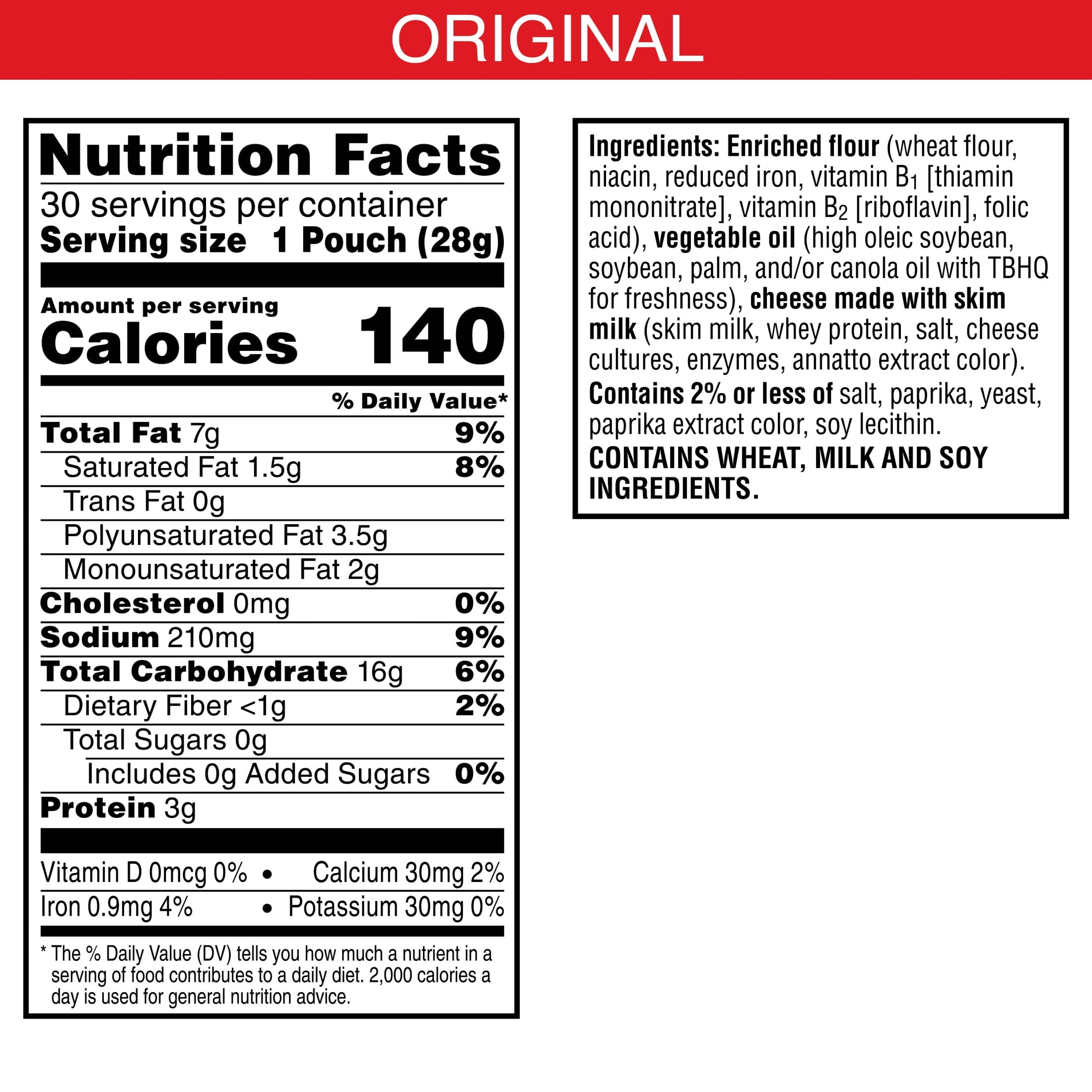 Cheez-It Original Baked Snack Crackers, Valentine's Day Snacks, 30 Count