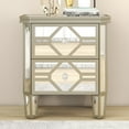 thumbnail image 2 of Elegant Mirrored 2-Drawer Side Table with Golden Lines for Living Room, Hallway, Entryway 16AAN, 2 of 9