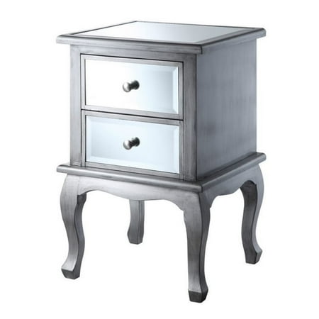 Convenience Concepts Gold Coast Mirrored End Table In Silver