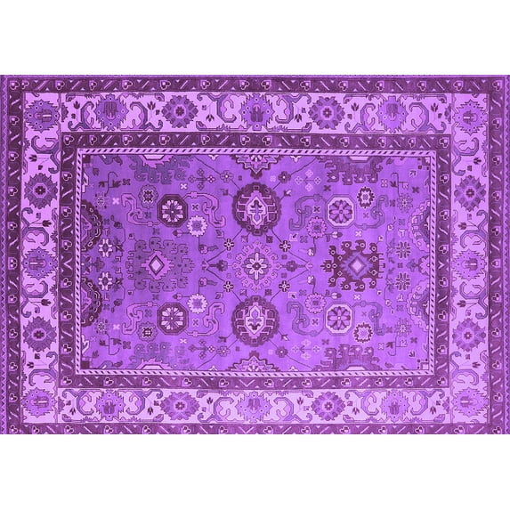 Ahgly Company Indoor Rectangle Oriental Purple Industrial Area Rugs, 5' x 7'
